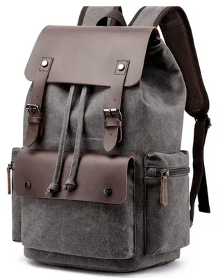 Immagine prodotto di Omgoods - Zaino in tela vintage, ideale per viaggi e scuola