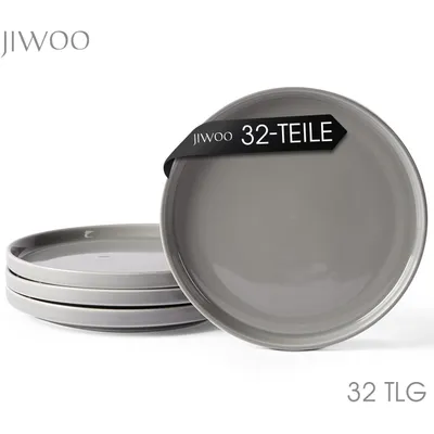 Produktbild von Teller set 32-teiliges Ø21 cm Essteller Kuchenteller Pizzateller Flachteller set für 32 Personen Keramik Plate Mikrowellen- und Spülmaschinenfest