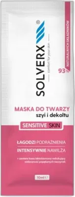 Produktbild von SOLVERX Sensitive Skin Maska łagodząca do twarzy,szyi i dekoltu do cery wrażliwej 10ml