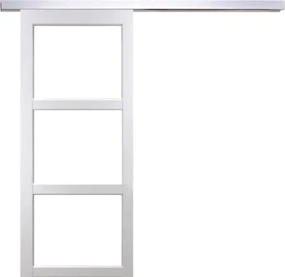 Immagine prodotto di Porta scorrevole Kenya bianca con vetro trasparente H204 x L73 cm, binario in alluminio Gd Menuserie