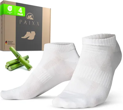 Image de Chaussettes pour baskets en bambou - Antibactériennes et respirantes - Blanc - Lot de 8