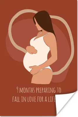 Produktbild von MuchoWow® Poster Mama - Zitate - Schwangere - 9 Monate Vorbereitung auf die Liebe fürs Leben - Sprichwörter 120x180 cm - Kunstposter