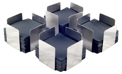 Serviettenhalter aus Edelstahl, 4 Stück + 200 Servietten, 11x11x7 cm