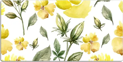 Produktbild von Schreibtischmatte Tischunterlage 100x50 cm Mauspad - Gelbe Blumen