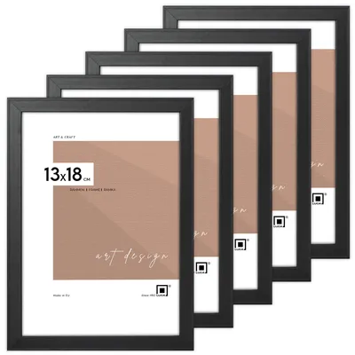 Immagine prodotto di LUCA® Frames, FDM, set di 5 cornici, colore nero, 13x18 cm