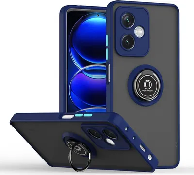 Produktbild von Redmi Note 12 Hülle, Ring Halter Ständer Matte Transluzent TPU Rahmen Stoßfest Schutzhülle für Xiaomi Redmi Note 12 Blau