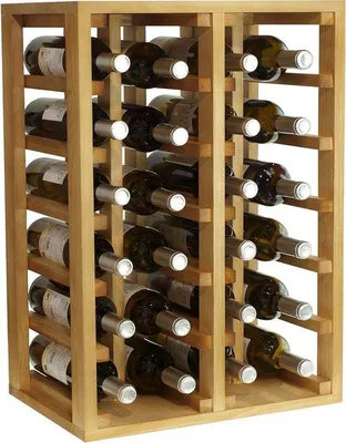 Produktbild von Eichenholz-Weinregal - 66x46x32 cm - Lichteichen - Holz-Weinregal für 24 Flaschen