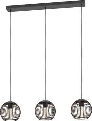 Produktbild von EGLO Hängelampe Almanzora, 3-flammige Pendelleuchte, Esstisch Hängeleuchte aus Metall in Schwarz und Kupfer, Esszimmerlampe hängend, E27, 90 cm