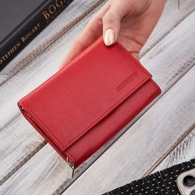 Image de Brødrene Porte-monnaie en cuir Erina rouge Taille unique