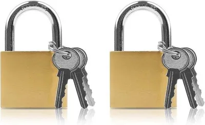 Produktbild von Klein Hängeschloss 2 Stück – Mit Schlüssel, 30 mm, für Koffer, Schubfach