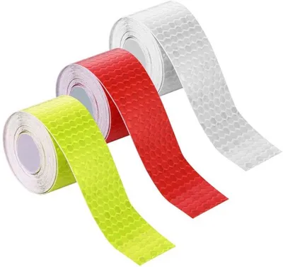 Set von 3 Reflektierenden Klebebändern, 2 cm x 3 m, Rot, Gelb, Weiß, Wasserdicht, Für Fahrzeuge, Kleidung und Sicherheit