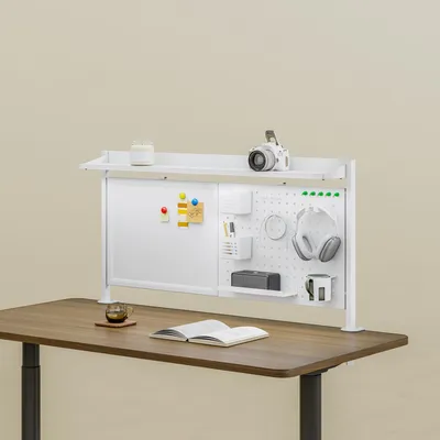 Zdjęcie produktu dla Organizer biurkowy „Virvik” 117 x 73 cm Tablica z akcesoriami Uchwyt zaciskowy Stal Biały