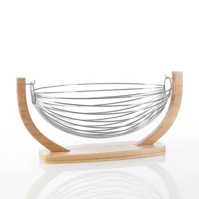 Produktbild von 5five Simply Smart Obstkorb mit Schaukelaufhängung, Bambus, Metall, 36 x 21 cm, 100179