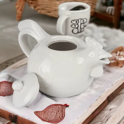 Produktbild von Milchkännchen Porzellan Sahnekännchen Milchkanne Milch Kanne Sahnekanne Huhn