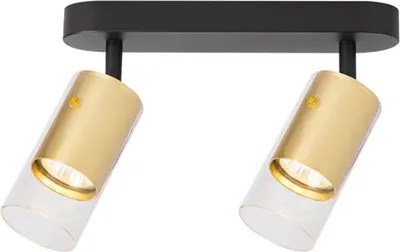 Zdjęcie produktu dla Spot Ricky złoto-czarny-przezroczysty 2xGU10x10W aluminium wym:14,3x26x6cm IP20 Milagro