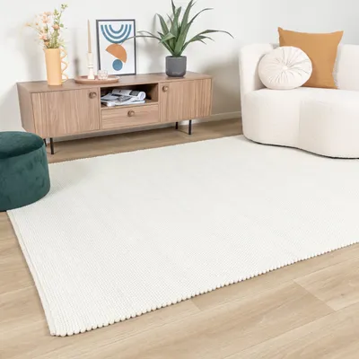 Produktbild von Volero - Wollteppich - Wise Weiß 001 - 160x230 cm - Wohnzimmer, Esszimmer, Schlafzimmer - Ländlich, Skandinavisch