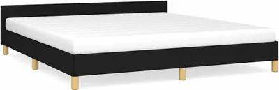 Produktbild von vidaXL Bettgestell ohne Matratze Schwarz 160x200 cm Stoff