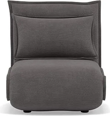 Image de Best Mobilier Candice - Banquette 1 place convertible clic-clac en velours côtelé , Gris foncé