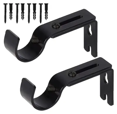 Produktbild von Set von 2 verstellbaren Wandhalterungen, schwarz