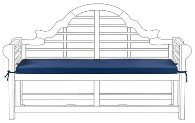 Produktbild von BELIANI Auflage für Gartenbank Blau Stoff mit Befestigung Reißverschluss Einfarbig UV-Beständig Outdoor Gartenausstattung Dickes Sitzkissen