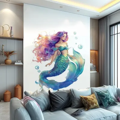 Meerjungfrau in einer Fantasy-Unterwasserwelt – Decords Wandtattoo, Produktansicht 1