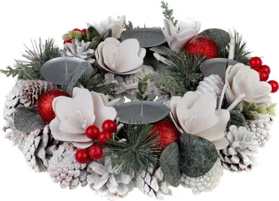 Produktbild von Kranz MagicHome Vianoce, natürlich, weiß, Advent, 30 cm