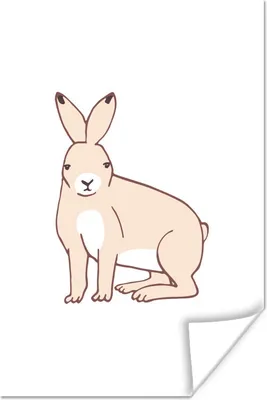 Produktbild von MuchoWow® Poster Kaninchen - Kinder - Weiß - Jungen - Mädchen 120x180 cm - Kunstposter