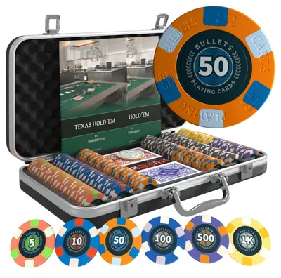Produktbild von Pokerkoffer mit 300 Keramik Pokerchips "Richie" mit Werten