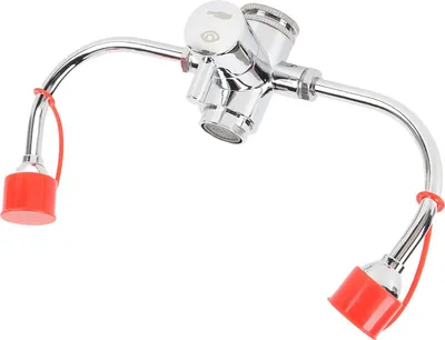 Zdjęcie produktu dla Montowana na kranie stacja do przemywania oczu z pokrywą i adapterami M24 M22 M20 dla laboratoriów, przemysłu, biur i szkół
