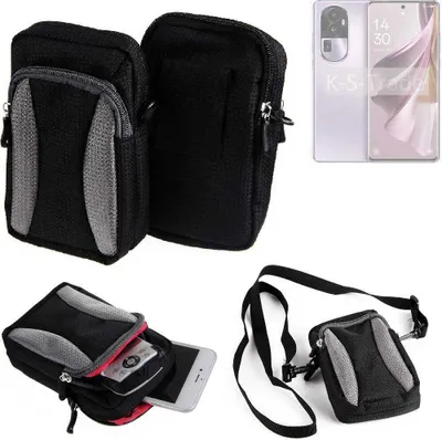 Produktbild von K-S-Trade Holster Schutz Hülle kompatibel mit Oppo Reno10 PHW110 Handy Hülle Gürteltasche Umhängetasche mit Zusatzfach schwarz