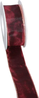 Produktbild von Taftband m. Lurexkante - bordeaux-gold - 40mm - 25m - 3331-40-25-607