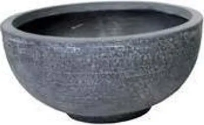 Produktbild von Blumentopf Fiberclay Graphit Utah-Stil, niedrig, Ø 36 cm, H 16.5 cm, für Innen- & Außenbereich