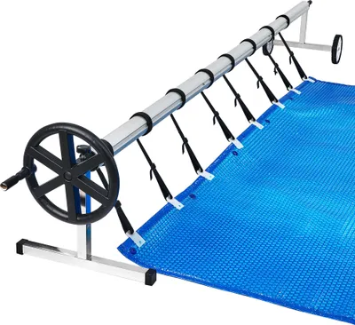 UISEBRT Pool Aufroller 3m - 5,70m Mobiles Aufrollsystem für Solar- & Poolplanen & Solarfolie Aufrollvorrichtung pool für Poolplane & Abdeckung Mit Bänder & Rollen