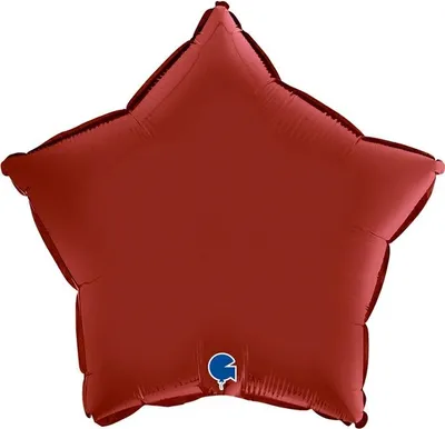 Produktbild von 18"/Ø46cm Stern Folienballon Uni | Satin Rubin Rot