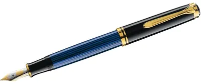 Produktbild von Pelikan M800, Schwarz, Blau, Gold, Integriertes Befüllsystem, Gold, Kursiv nib, Gold/Rhodium, Extrafein