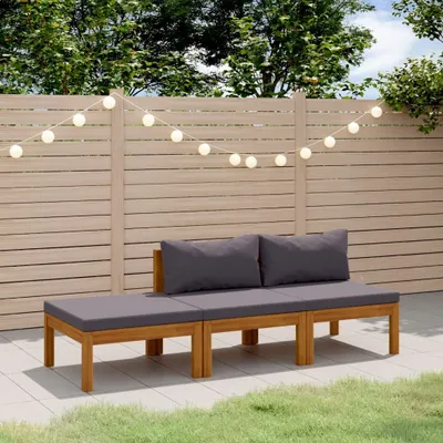Immagine prodotto di Maison Exclusive - Set da giardino a 3 pezzi con cuscini, in legno massello di acacia