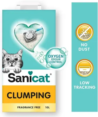Obrázek produktu pro Sanicat bez zápachu, hrudkující stelivo pro kočky z bentonitu 10l, průhledné, průhledné, jedna velikost