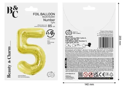 Produktbild von B&C Folienballon, hellgold, 85 cm - Godan
