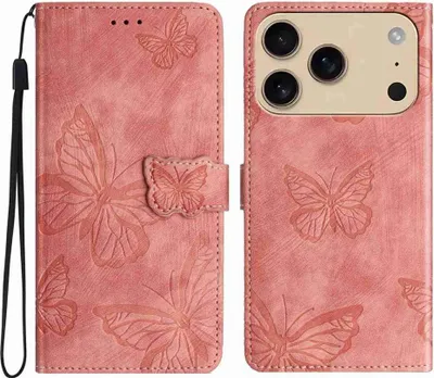 Produktbild von iPhone 17 Pro Hülle - Coverup Schmetterlinge Klapphülle - Pink