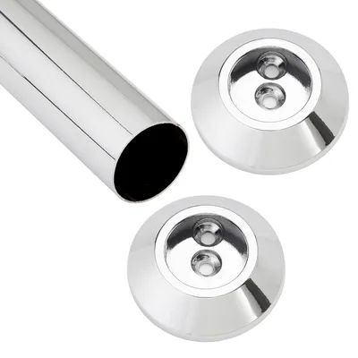 Produktbild von SOTECH Schrankstange rund Chrom 800 mm mit 2 Schrankstangenlagern konisch – Kleiderstangen-Set