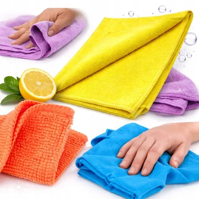 Zdjęcie produktu dla Ściereczki z mikrofibry – 30 x 30 cm – kolorowe – ściereczka czyszcząca – do kuchni i łazienki – ściereczka do sprzątania