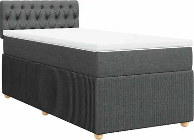 Produktbild von vidaXL Boxspringbett mit Matratze Dunkelgrau 90x200 cm Stoff