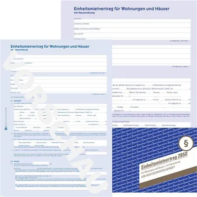 Immagine prodotto di 5x ZWECKFORM 2850 "Contratto di locazione A4" Modulo di 6 pagine