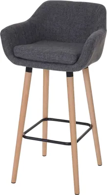 Obrázok produktu pre Barová stolička Malmö T381, barová stolička s certifikátom MVG ~ textil, sivá