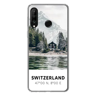 Produktbild von MuchoWow® Handyhülle Schutzhülle Hülle für Huawei P30 Lite Schweiz - Berg - Chalet Silikon Softcase Handy Hülle - Handyhülle