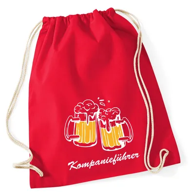 Produktbild von Huuraa Turnbeutel Kompanieführer Schützenfest 12 Liter Classic Red Baumwolle Rucksack Geschenkidee