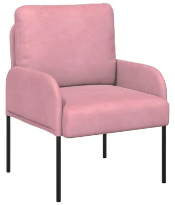 Image de Fauteuil rembourré avec coussin, couleur rose