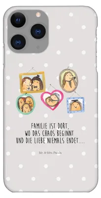 Produktbild von Mr. & Mrs. Panda Iphone 11 Pro Handyhülle Igel Familie - Grau Pastell - Geschenk, Muttertag, Bilder, Handy Case, Liebe, Premium Kunststoff, Mama