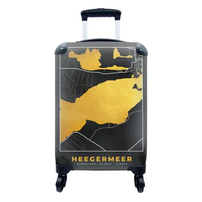 Obrázek produktu pro Kufr Příruční zavazadlo na kolečkách Malý cestovní kufr na 4 kolečkách Frísko - Mapa - Heegermeer - Velikost kabiny < 55x40x23 cm a 55x40x20 cm -
