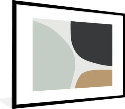 Produktbild von MuchoWow® Gerahmtes Poster Pastell - Minimalismus - Gestaltung 80x60 cm - Poster mit Schwarzem Bilderrahmen Wandposter Rahmen Foto Bilder - Schlafzimmer-Dekorationen - Fotoposter